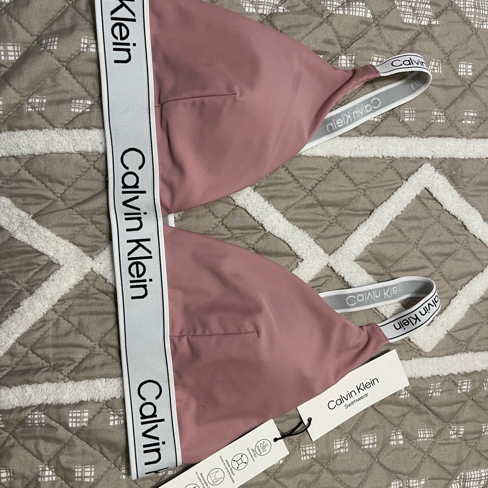 Calvin Klein Mauve Bralette with Logo Straps